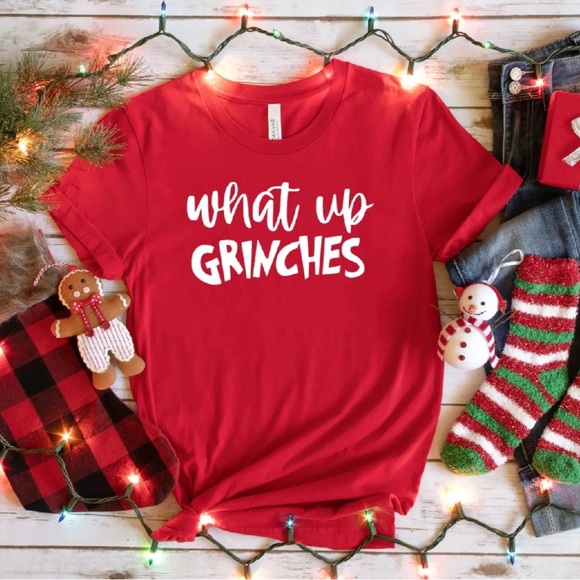 Tops - Red 'What Up Grinches' T-Shirt